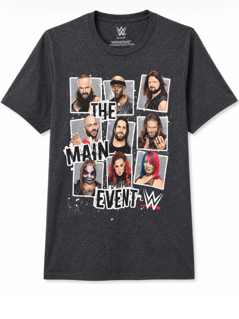 WWE Charcoal 'The Main Event' Wrestler Collage Tee
